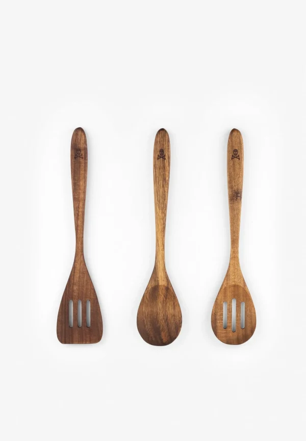 scalperscompany Pack Utensilios De Madera Calavera-Home Almacenaje Y Utensilios