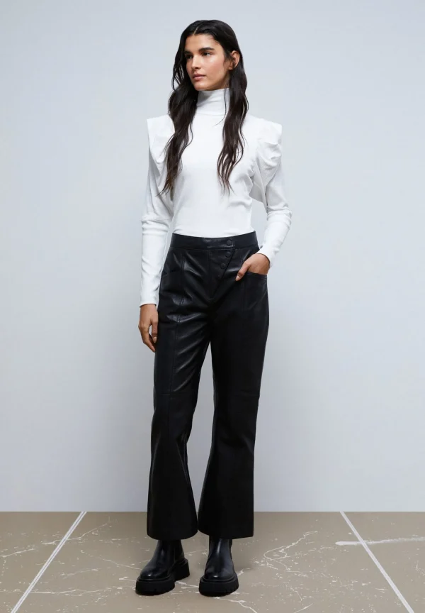scalperscompany Pantalon Ankle Flare Piel-Mujer Pantalones