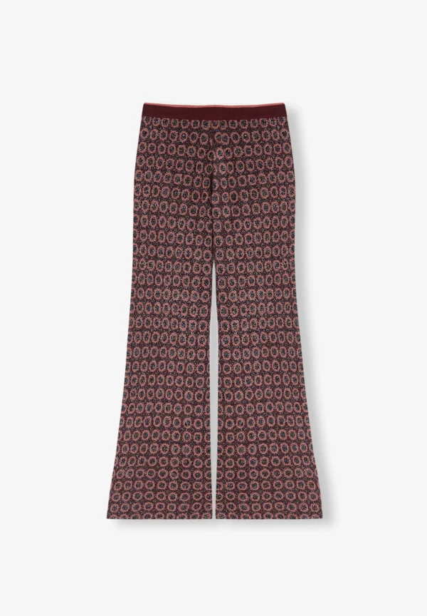 scalperscompany Pantalon Ankle Flare Punto Lurex-Mujer Total Look