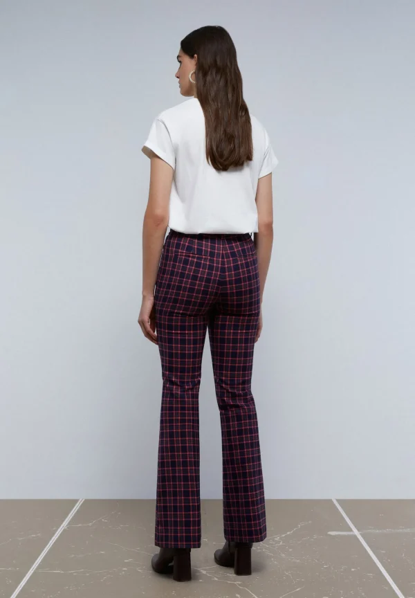 scalperscompany Pantalon Cuadros Ankle Flare-Mujer Total Look