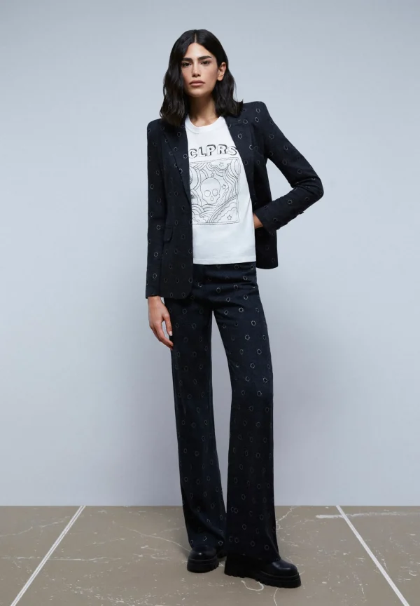 scalperscompany Pantalon Flare Detalle Circulos-Mujer Coleccion