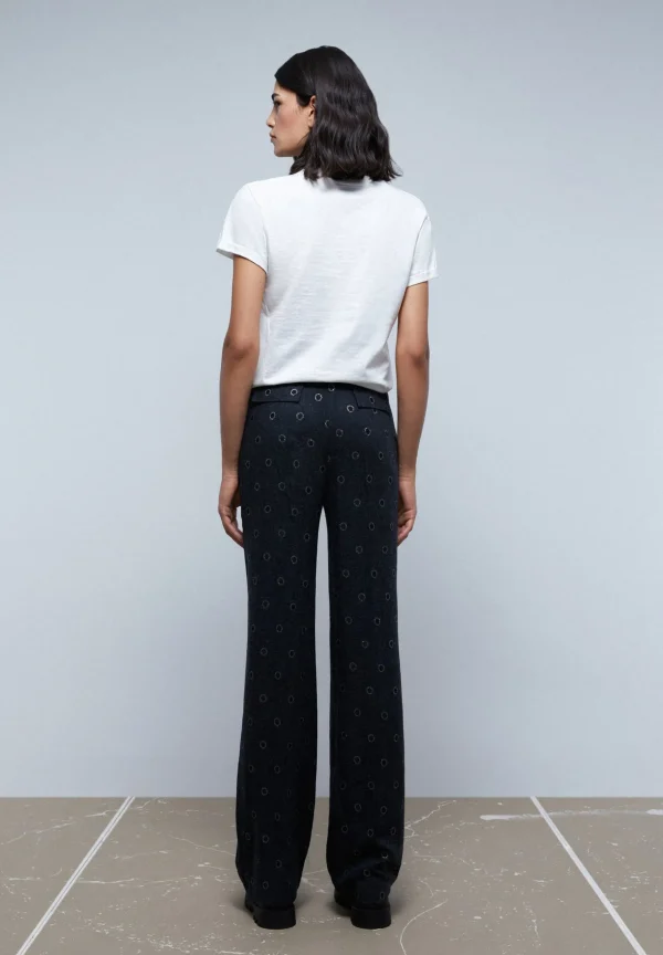 scalperscompany Pantalon Flare Detalle Circulos-Mujer Coleccion