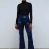 scalperscompany Pantalon Flare Metalizado-Mujer Pantalones