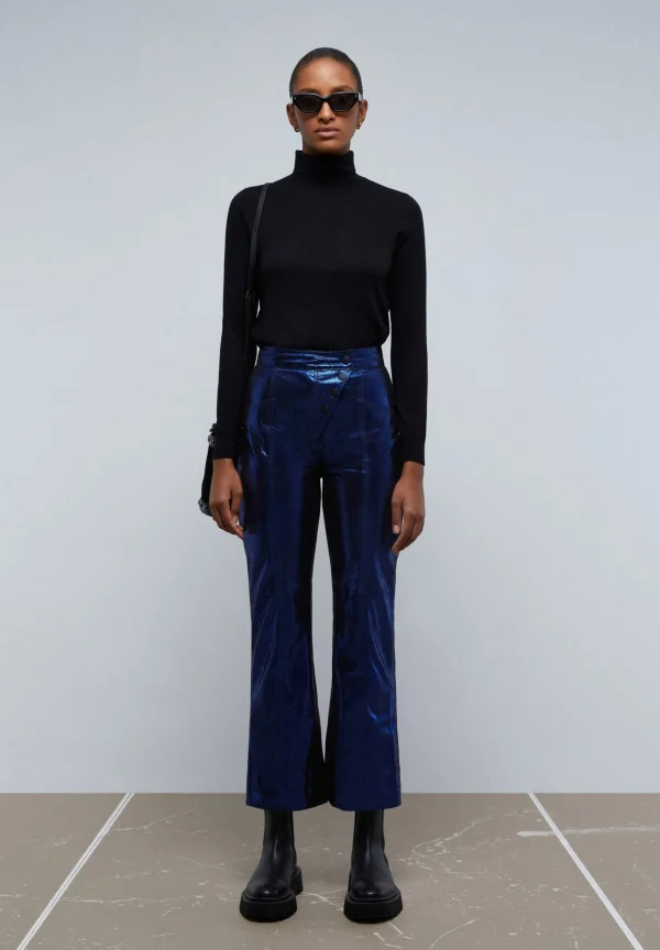 scalperscompany Pantalon Flare Metalizado-Mujer Pantalones
