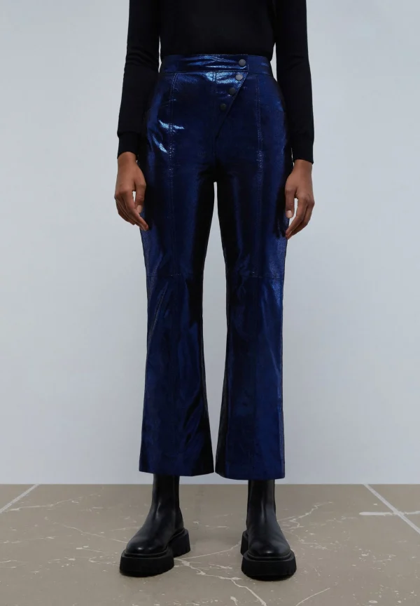 scalperscompany Pantalon Flare Metalizado-Mujer Pantalones