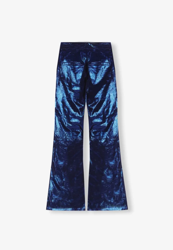 scalperscompany Pantalon Flare Metalizado-Mujer Pantalones