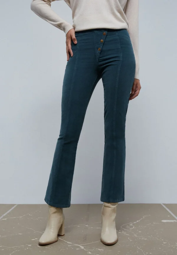 scalperscompany Pantalon Flare Pana-Mujer Pantalones