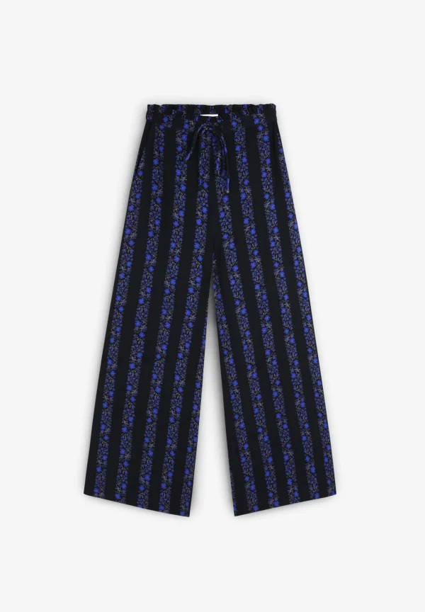scalperscompany Pantalon Palazzo Rayas Flores-Mujer Total Look