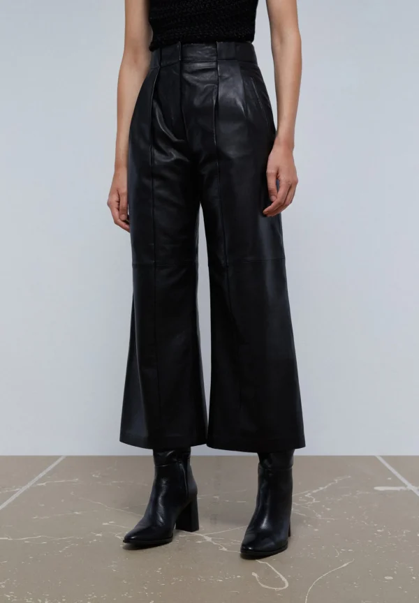 scalperscompany Pantalon Pinzas Piel-Mujer Pantalones