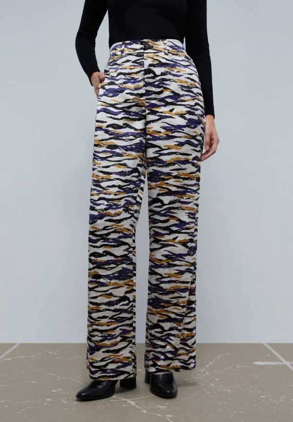 scalperscompany Pantalon Satinado Cebra-Mujer Coleccion