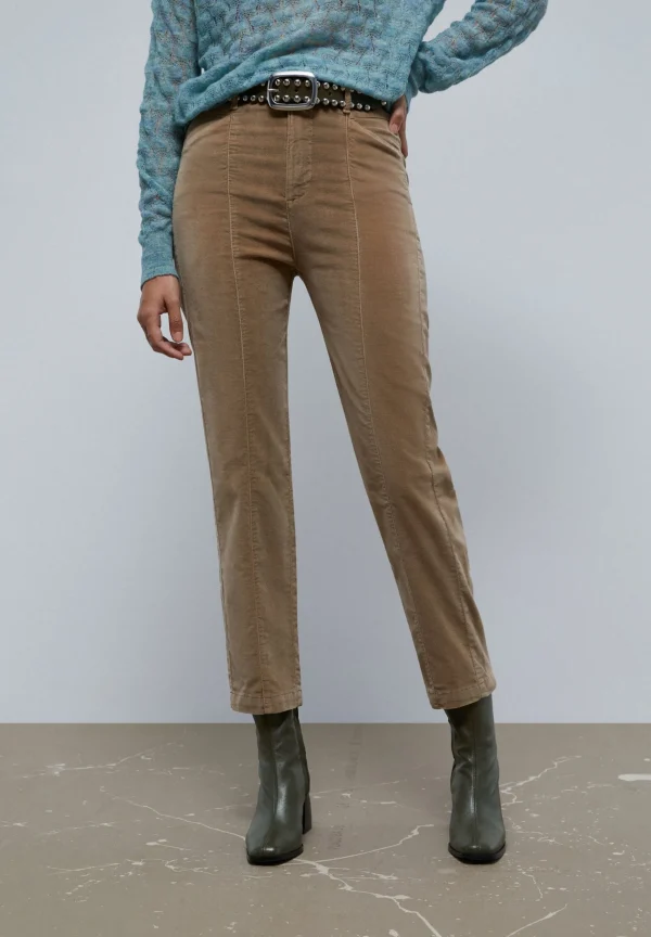 scalperscompany Pantalon Terciopelo Ankle Lengh-Mujer Pantalones