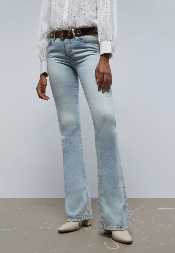 scalperscompany Pantalon Vaquero Bootcut-Mujer Jeans