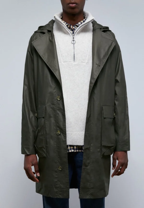 scalperscompany Parka Encerada Detalle Cuello-Hombre Abrigos Y Chaquetas