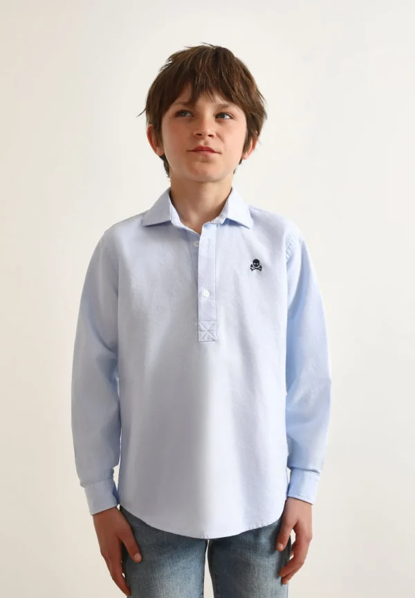 scalperscompany Polera Oxford Calavera Contraste-Niños Mini Me