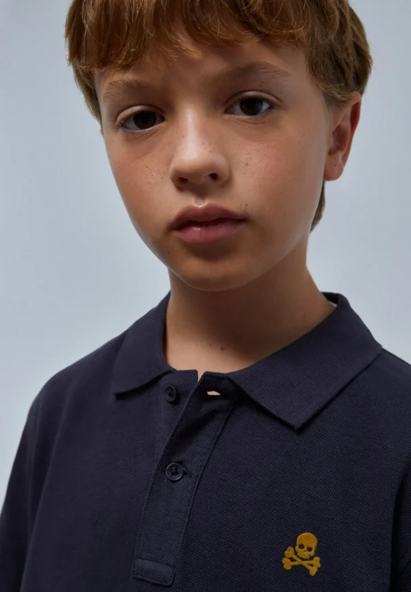 scalperscompany Polo Manga Larga Print Trasero-Niños Polos