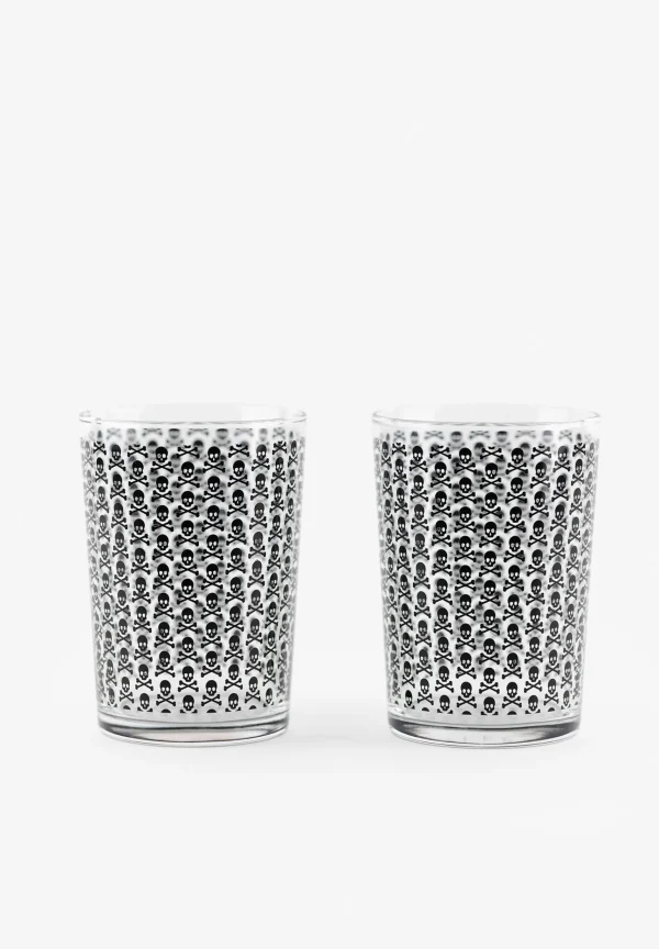 scalperscompany Set Vasos Sidra Calaveras All Over-Home Cristaleria