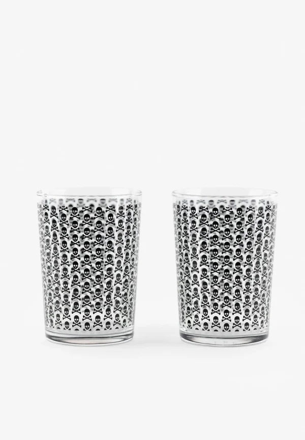 scalperscompany Set Vasos Sidra Calaveras All Over-Home Cristaleria