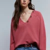 scalperscompany Sudadera Botones Cuello-Mujer Sudaderas