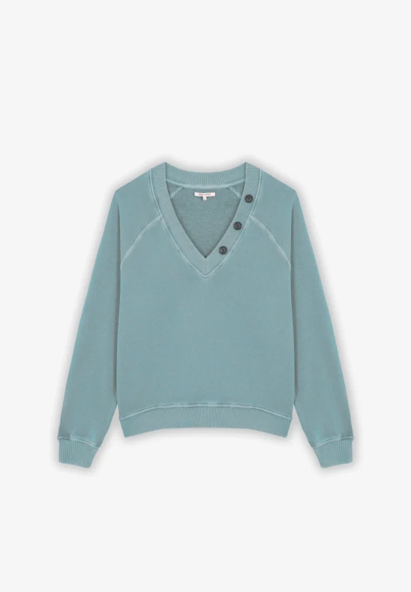 scalperscompany Sudadera Botones Cuello-Mujer Sudaderas