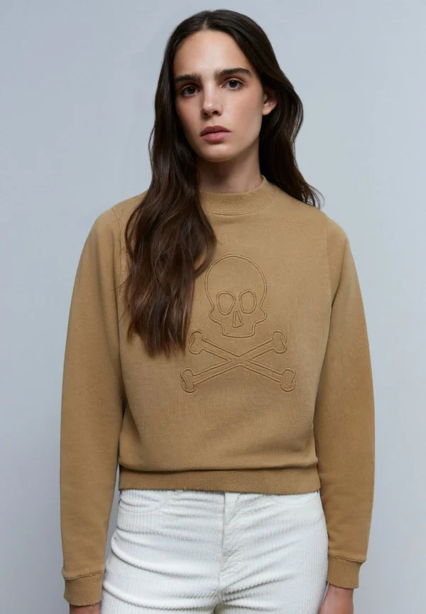 scalperscompany Sudadera Calavera Relieve-Mujer Sudaderas