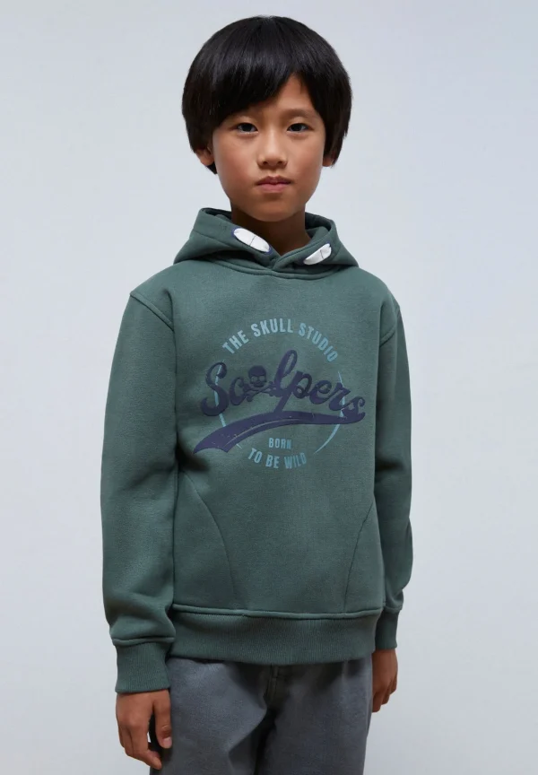 scalperscompany Sudadera Capucha Print Relieve-Niños Sudaderas