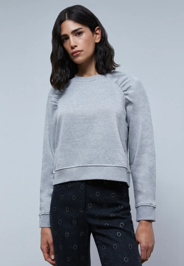 scalperscompany Sudadera Frunce Lurex-Mujer Sudaderas