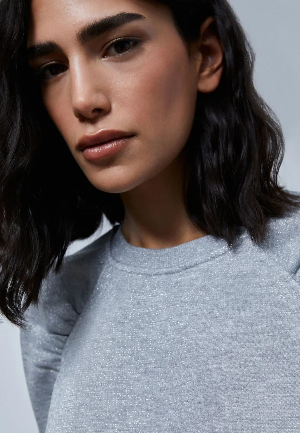 scalperscompany Sudadera Frunce Lurex-Mujer Sudaderas