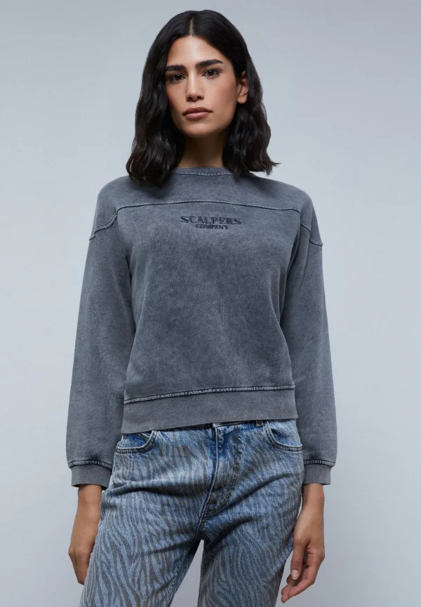 scalperscompany Sudadera Lavada Logo Bordado-Mujer Sudaderas