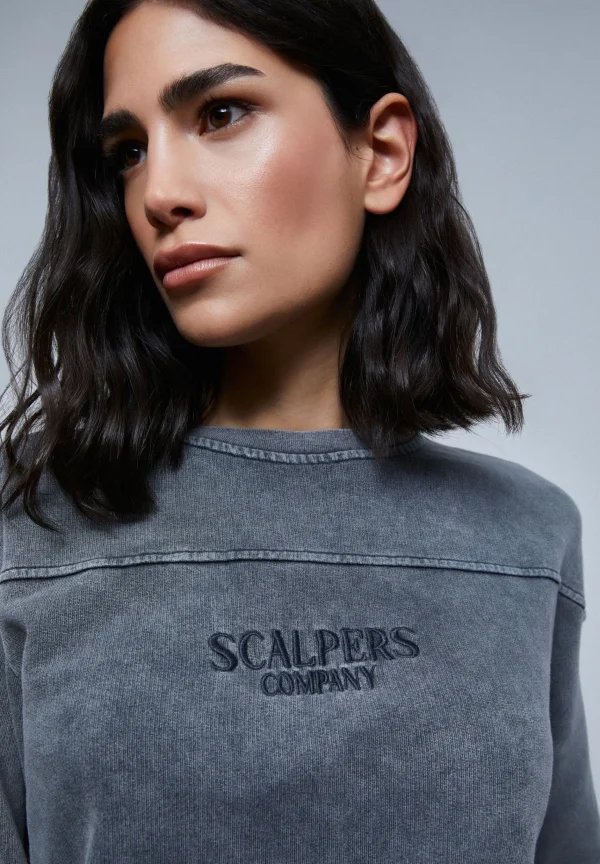 scalperscompany Sudadera Lavada Logo Bordado-Mujer Sudaderas