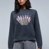 scalperscompany Sudadera Lavada Logo Glitter-Mujer Sudaderas