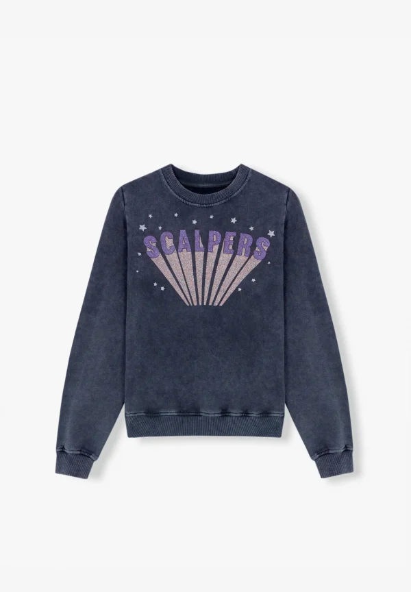 scalperscompany Sudadera Lavada Logo Glitter-Mujer Sudaderas