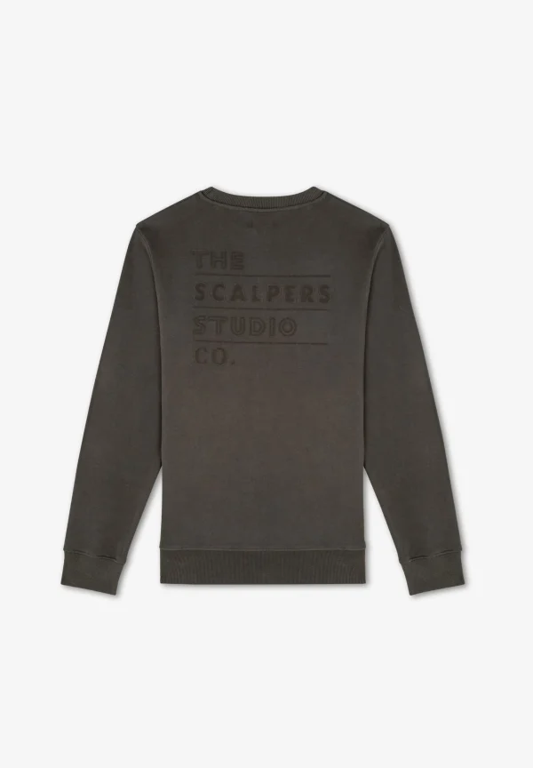 scalperscompany Sudadera Logo Flocado-Hombre Sudaderas