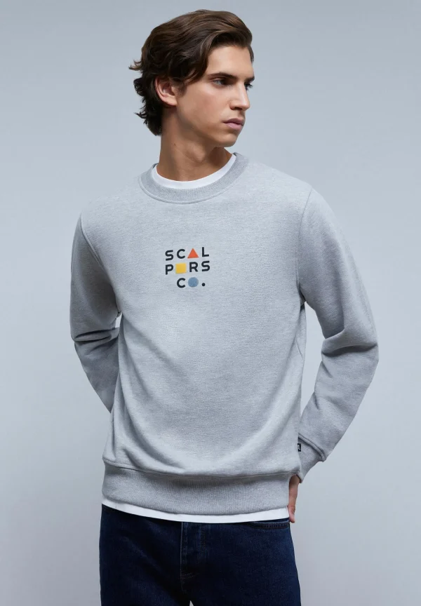 scalperscompany Sudadera Logo Frontal Flocado-Hombre Sudaderas