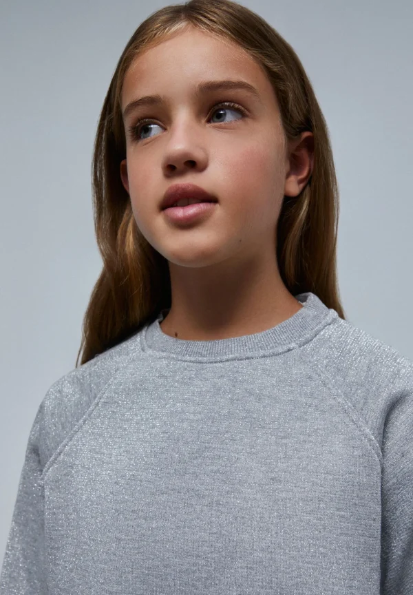 scalperscompany Sudadera Lurex Manga Ranglan-Niños Mini Me