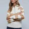 scalperscompany Sudadera Rayas Cremallera Cuello-Mujer Sudaderas