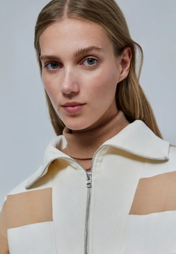 scalperscompany Sudadera Rayas Cremallera Cuello-Mujer Sudaderas