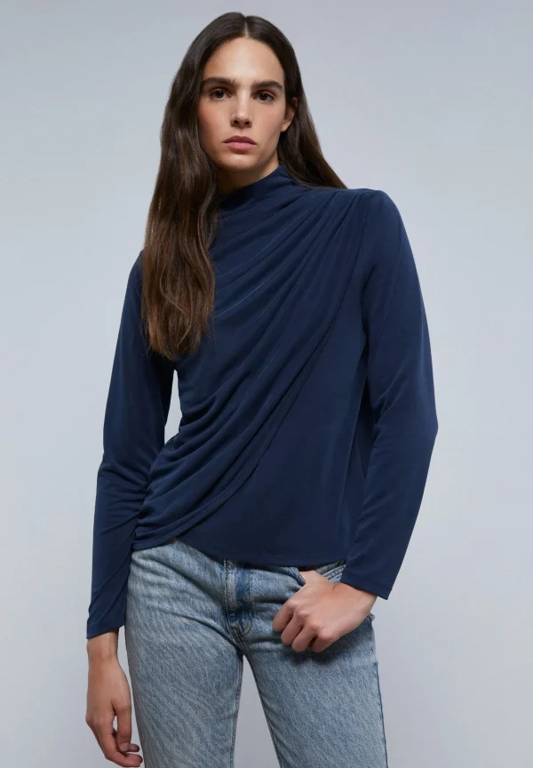 scalperscompany Top Detalle Drapeado Hombro-Mujer Camisetas Y Tops