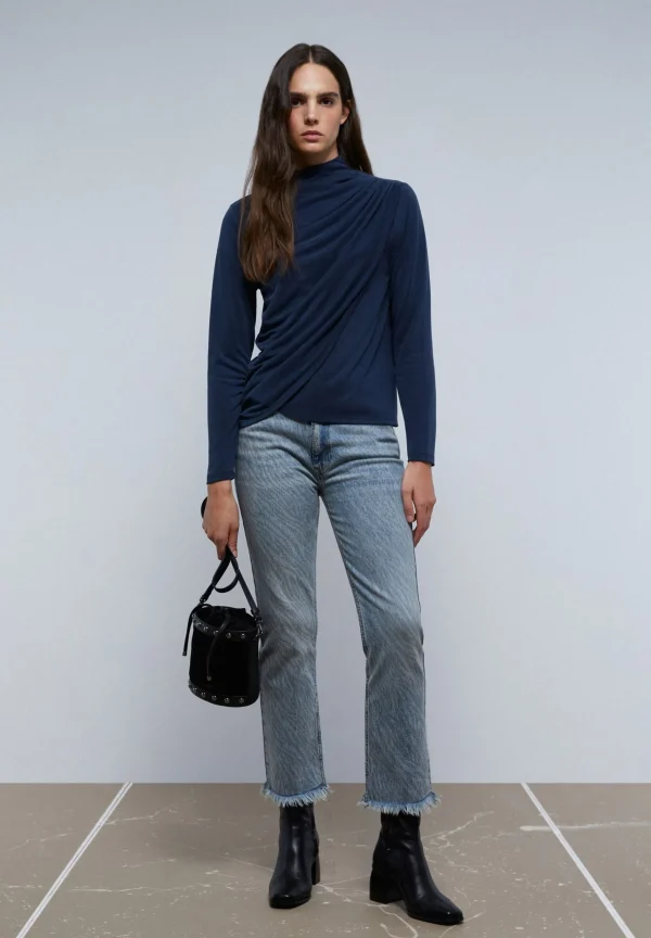 scalperscompany Top Detalle Drapeado Hombro-Mujer Camisetas Y Tops