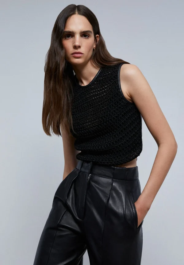 scalperscompany Top Piel Detalle Espalda-Mujer Camisetas Y Tops