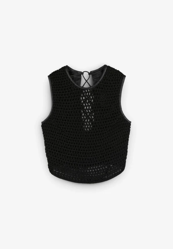 scalperscompany Top Piel Detalle Espalda-Mujer Camisetas Y Tops