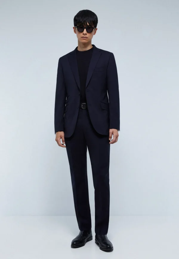 scalperscompany Traje Azul Marino Estructura Bolsillos-Hombre Trajes