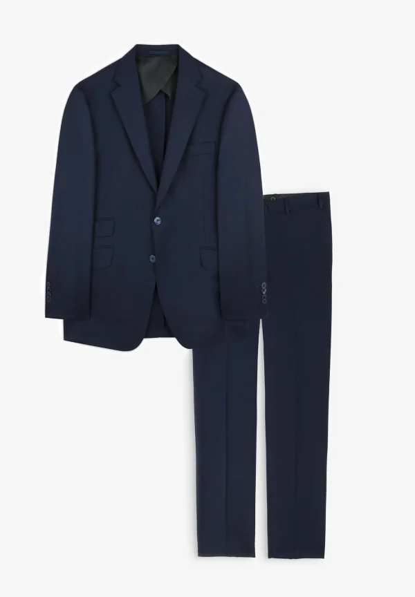 scalperscompany Traje Estructura Azul Marino Lana-Hombre Trajes