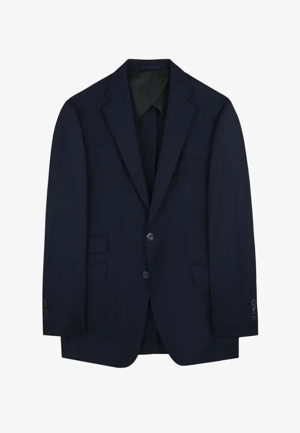 scalperscompany Traje Estructura Azul Marino Lana-Hombre Trajes