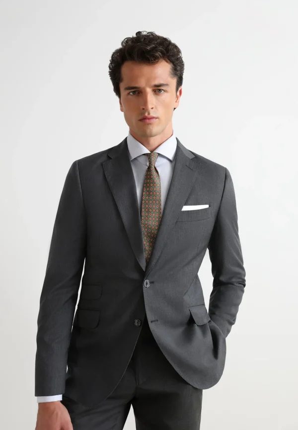 scalperscompany Traje Estructura Gris Lana-Hombre Trajes