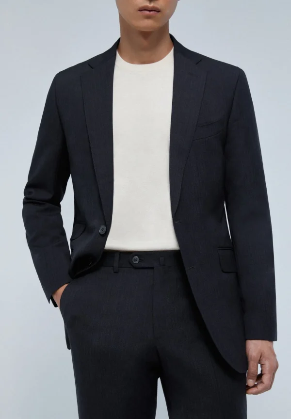 scalperscompany Traje Estructura Gris Lana-Hombre Trajes