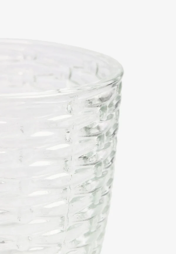 scalperscompany Vaso Vidrio Relieve Rayas-Home Cristaleria