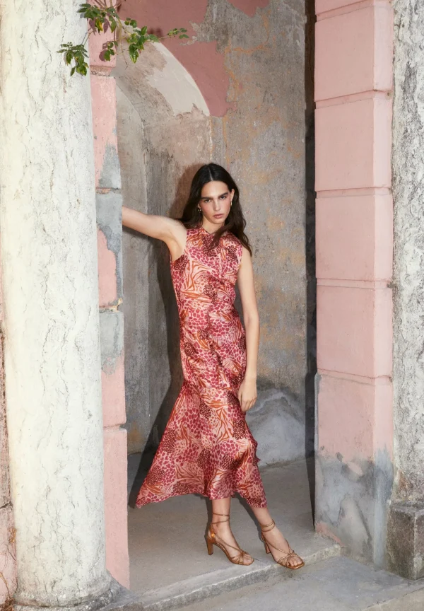 scalperscompany Vestido Evase Animal Print-Mujer La Gran Fiesta