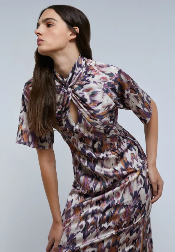 scalperscompany Vestido Midi Detalle Escote-Mujer Vestidos Y Monos