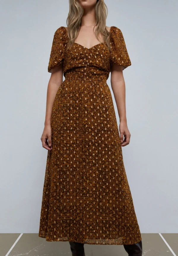 scalperscompany Vestido Midi Detalle Frunce Pecho-Mujer Coleccion