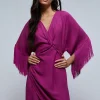 scalperscompany Vestido Midi Flecos-Mujer Coleccion